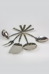 5li Çelik Spatula Servis Kaşığı Çatalı Kevgir Kepçe Takımı Seti - 2