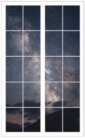 Pencere, Yıldızlı Gökyüzü, Gece Duvar Sticker - 1