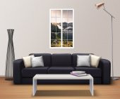Pencere, Dağ, Gölet, Manzara Duvar Sticker - 2