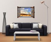 Pencere, Deniz Feneri Duvar Sticker - 2