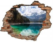 Kırık Tuğla, Göl, Ağaçlar Duvar Sticker - 1