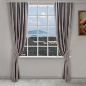 Jakist Dekoratif Süet Petek Tek Kanat Fon Perde (Gri) - 140x260 cm - 1