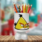 Angry Birds Sinirli Sarı Kuş Baskılı Ayaklı Seramik Kalemlik-634 - 1