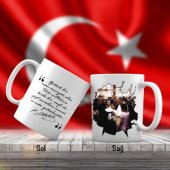 Asil Hediyelik Sivil Mustafa Kemal Atatürk Halkıyla Beraber - Atatürkün Sözleri -Kupa Bardak - 1