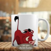 Aslan Kral Çizgi Film Üzgün Domuz Pumbaa Kupa Bardak Hediyelik-4 - 1