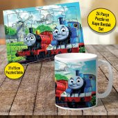 Çufçuflar Diyarı Kupa Bardak ve 24 Parça Puzzle Yapboz Set-A1480 - 1