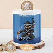 Siyah Kuşak Savaşçı Ninja Baskılı Para Birikim Kumbarası-65266 - 1