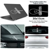 Osmanlı Yavuz Sultan Selim Han Tuğrası Padişah İmza Etiket Transfer Araba Aksesuar Oto Beyaz Sticker - 1