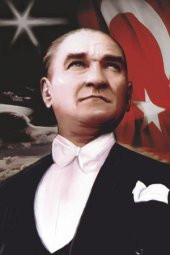 Göğe Bakan Gazi Mustafa Kemal Atatürk - Ay yıldız Türk Bayrağı Poster - Bayrak 100x150 cm - 2