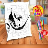 Aslan Kral Hamakta Keyifli Timon Çocuk Boyama Puzzle Tablo-LK_61 - 1