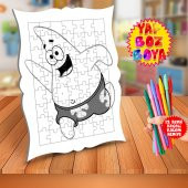 Sünger Bob Koşan Patrick Star Çocuk Boyama Puzzle Tablo-Spons65 - 1