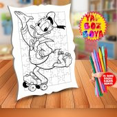 Paten Kayan Ördek Donald Duck Eğitici Boyama Puzzle Tablo Çocuk-540 thumbnail 1