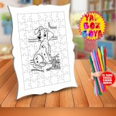 Tatlı Küçük Köpek Eğitici Boyama Puzzle Tablo Çocuk-047 - 1