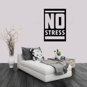 No Stress Yazısı Dekoratif Duvar Sticker, Çıkartma, Etiket - 1