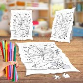 Kanatlı Minik Peri Kızı Boyama Puzzle Tablo Çocuk Eğitici Yapboz thumbnail 1