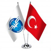 Adana Demirspor ve Türkiye - Saten Masa Bayrağı - 1