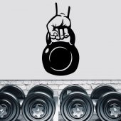 Ağırlık Kaldıran El-Fitness Silüet Dekoratif Duvar Sticker, Çıkartma, Etiket - 1