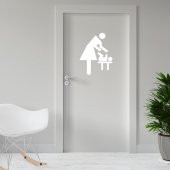Bebek Bakım Odası İkon Silüeti Kapı Dekoratif Duvar Sticker, Çıkartma - 2