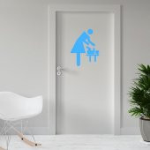 Bebek Bakım Odası İkon Silüeti Kapı Dekoratif Duvar Sticker, Çıkartma - 5