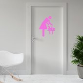 Bebek Bakım Odası İkon Silüeti Kapı Dekoratif Duvar Sticker, Çıkartma - 6