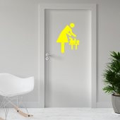 Bebek Bakım Odası İkon Silüeti Kapı Dekoratif Duvar Sticker, Çıkartma - 7