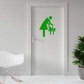 Bebek Bakım Odası İkon Silüeti Kapı Dekoratif Duvar Sticker, Çıkartma - 10