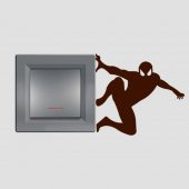 Spiderman Örümcek Adam Siluet Karakter Tasarım Priz Sticker Duvar Dekorasyon Çıkartma - 3