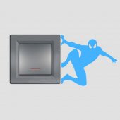 Spiderman Örümcek Adam Siluet Karakter Tasarım Priz Sticker Duvar Dekorasyon Çıkartma - 5