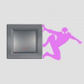 Spiderman Örümcek Adam Siluet Karakter Tasarım Priz Sticker Duvar Dekorasyon Çıkartma - 6