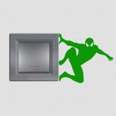 Spiderman Örümcek Adam Siluet Karakter Tasarım Priz Sticker Duvar Dekorasyon Çıkartma - 10