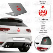 Giresun Plaka 28 Ay Yıldız Kırmızı Sticker, Araba, Araç, Etiket, Aksesuar, Tuning, Modifiye, Arma thumbnail 1
