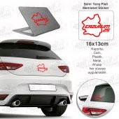 Erzurum İli 25 Plaka Kodu Memleket Yarış Pisti Kırmızı Sticker - Oto Araba Etiket, Aksesuar, Tuning - 1