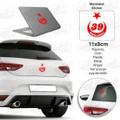 Kırklareli Plaka 39 Ay Yıldız Kırmızı Sticker, Araba, Araç, Etiket, Aksesuar, Tuning, Modifiye, Arma - 1