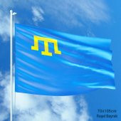 Kırım Hanlığı, Kırım Yurdu Bayrağı - Devlet Bayrakları 70x105 cm Raşel Kumaş thumbnail 1