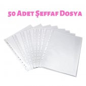 Şeffaf Dosya Delikli A4 Dosya Poşet Dosya 50 Li Paket - 1