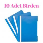 Şeffaf Dosya + Plastik Telli Dosya A4 Poşet Dosya Mavi Dosya - 2