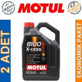 Motul 8100 X-cess 5W-40 5 Lt Tam Sentetik Motor Yağı (2 Adet) - 1