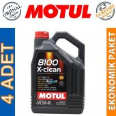 Motul 8100 X-Clean 5W-40 5 Lt Tam Sentetik Motor Yağı (4 Adet) - 1