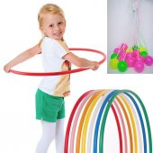 Hulahop Çember ( 48 cm ) ve Ayak Topu 5li Paket Set - 1