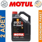 Motul 8100 X-Clean+ 5W-30 5 Lt Tam Sentetik Motor Yağı (2 Adet) - 1