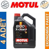 Motul 8100 X-Clean+ 5W-30 5 Lt Tam Sentetik Motor Yağı (4 Adet) - 1