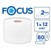 FOCUS OPTIMUM İÇTEN ÇEKMELİ TUVALET KAĞIDI 12x80 METRE - 1
