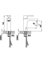 Creavit Stilo lavabo Bataryası Armatürü SL1500 - 3