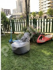 PUFUMO TWİNGO ÇOCUK ARMUT KOLTUK GRİ - 3