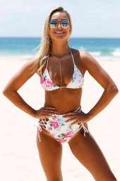 Angelsin Çiçekli Şık Bikini Üstü - 1