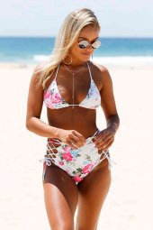 Angelsin Çiçekli Şık Bikini Üstü - 2