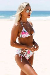 Angelsin Çiçekli Şık Bikini Üstü - 3