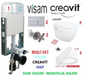 VİSAM-CREAVİT TP325 - NKP KAPAK - GÖMME REZERVUAR ASMA KLOZET SETİ 5 Lİ - 2