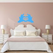 Kalp Sembolü Love Yazılı El Silüeti Dekoratif Duvar Sticker, Çıkartma, Etiket - 5