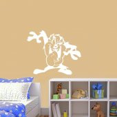 Çizgi Dizi Karakteri Tazmanya Canavarı Silüeti Dekoratif Çocuk Odası Duvar Sticker, Çıkartma, Etike - 2